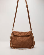 Celia Quilted Faux Suede Shoulder Bag