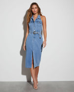 Montana Denim Halter Midi Dress