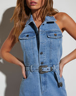 Montana Denim Halter Midi Dress