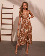 Refined Muse Floral Fit and Flare Midi Dress