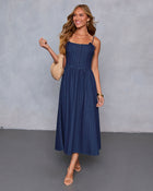 Good On You Denim Bustier Midi Dress