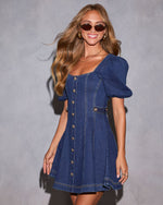 Clemence Fit And Flare Denim Mini Dress
