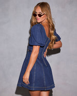 Clemence Fit And Flare Denim Mini Dress