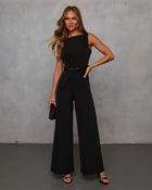 Daina Belted Crepe Jumpsuit