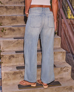 Shaylah Rigid Mid Rise Drawstring Wide Leg Jeans