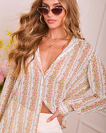 Dreamy Petal Floral Button Down Top