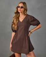 Jayde Pleated Cotton Twill Mini Dress