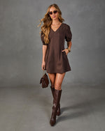 Jayde Pleated Cotton Twill Mini Dress