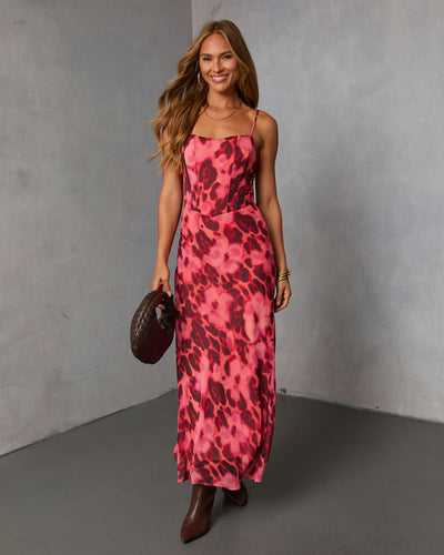 entrance is yours maxi dress pink Soria Abstract Slip Maxi Dress – VICI