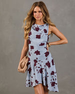 Sunset Roses Floral Asymmetric Mini Dress