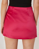 Berry % Libby Satin Pleated Front Skort-4