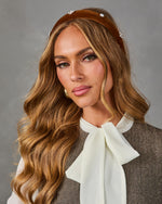 Phoebe Velvet Faux Pearl Cluster Headband