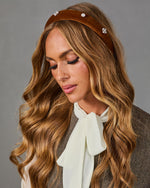 Phoebe Velvet Faux Pearl Cluster Headband