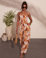 Sun Daydream Strapless Floral Print Jumpsuit