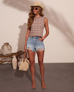 Gracyn Knit Wavy Print Tank Top