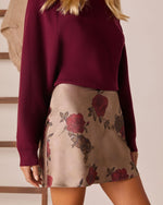 Crushed Petals Printed Mini Skirt