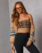 Enchanted Season Knit Abstract Fair Isle Cardigan Set