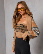 Enchanted Season Knit Abstract Fair Isle Cardigan Set