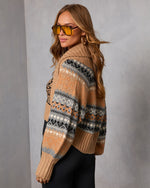Enchanted Season Knit Abstract Fair Isle Cardigan Set