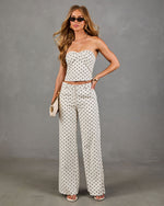 Leyah Linen Blend Polka Dot Pants
