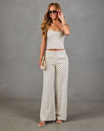Leyah Linen Blend Polka Dot Pants