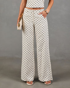 Leyah Linen Blend Polka Dot Pants