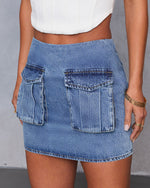 Subtle Grace Pocketed Denim Mini Skirt