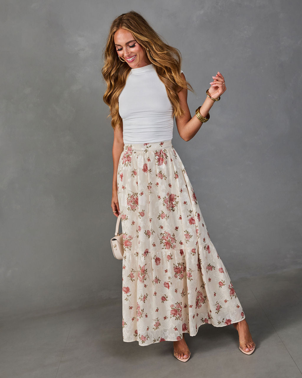 Rosy Cheers Floral Maxi Skirt – VICI