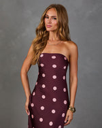 Fable Darling Satin Polka Dot Maxi Dress
