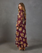 Amber Blossom Surplice Floral Maxi Dress