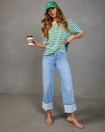 Whispering West Striped Oversized Top