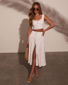 Tropical Chill Palm Midi Skirt