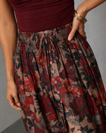Burgundy % Levvie Front Tie Maxi Skirt-6