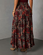 Burgundy % Levvie Front Tie Maxi Skirt-4