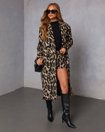 Gabrella Leopard Print Duster Coat