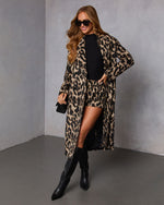 Gabrella Leopard Print Duster Coat