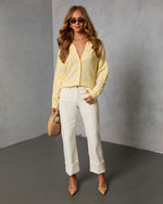 Yellow Stripe % Sicilie Striped Knit Cardigan-2