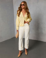 Yellow Stripe % Sicilie Striped Knit Cardigan-6