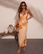 Palm Poise Tropical Print Maxi Dress