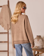 Camel Print % Stable Standard Horse Motif Sweater-4