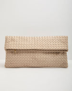Wilma Woven Faux Suede Foldover Clutch