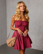 Elane Stitched Floral Mini Dress