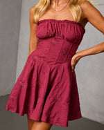 Elane Stitched Floral Mini Dress