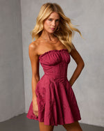 Elane Stitched Floral Mini Dress