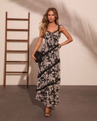 Slow Blooming Tiered Floral Midi Dress