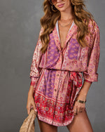 Muse Button Down Waist Tie Shirt Dress