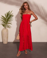 Coastal Elegance Cotton Crochet Maxi Dress