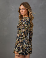 Wilted Romance Floral Velvet Romper