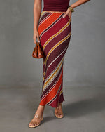Coastline Calling Striped Midi Skirt