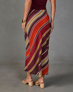 Coastline Calling Striped Midi Skirt
